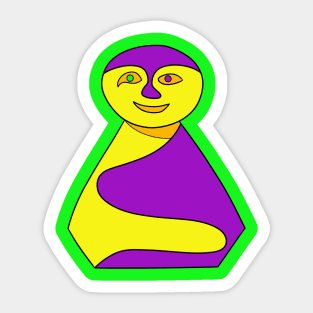 Beetle Purple Laughing Buddha Sticker